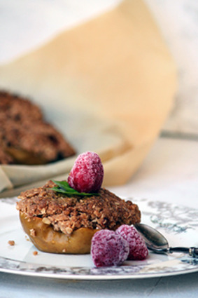 Receta de manzanas asadas crumble